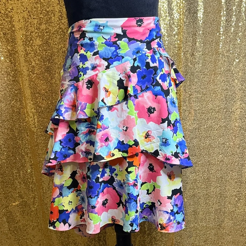 Lauren Ralph Lauren Floral Georgette Asymmetrical Skirt